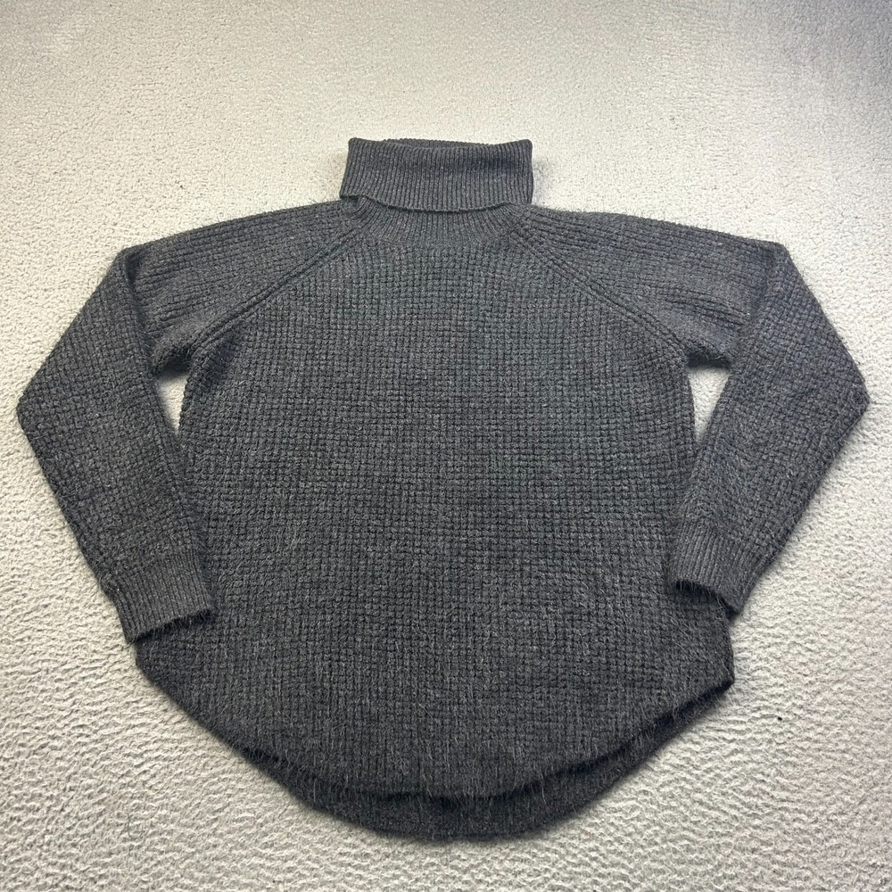 Kuhl Sweater Womens Large Gray Sienna Turtleneck Waffle Knit Pullover 4411